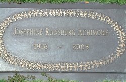 Josephine Elinor “Josie” <I>Ransburg</I> Achimore 