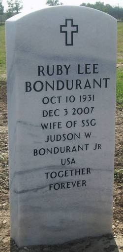 Ruby Lee <I>O'Neal</I> Bondurant 