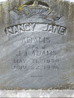 Nancy Jane <I>Haskett</I> Adams 