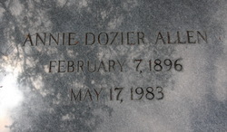 Annie Adeline <I>Dozier</I> Allen 