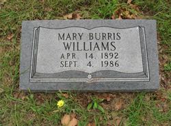 Mary <I>Burris</I> Williams 