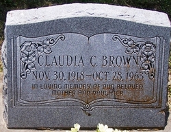 Claudia Charlotte <I>Davis</I> Brown 