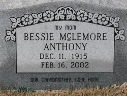 Bessie <I>McLemore</I> Anthony 