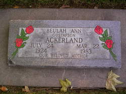 Beulah Ann <I>Gustafson</I> Ackerland 