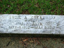 Susie A <I>Cheatham</I> Akin 