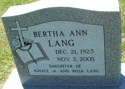 Bertha Ann Lang 