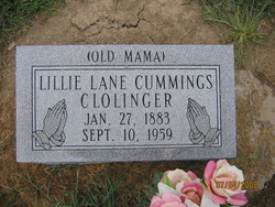 Lillie Lane “Old MaMa” <I>Clark</I> Cloninger 