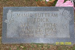 Mamie Myrtice <I>Buttram</I> Burdick 