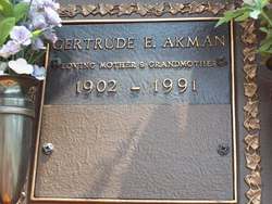 Gertrude Esther <I>Bickford</I> Akman 