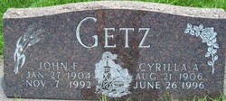 Cyrilla A <I>Giebler</I> Getz 