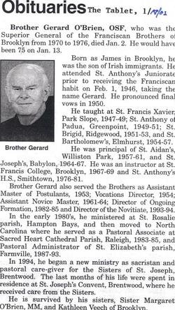 Br James Gerard “Brother Gerard” O'Brien 
