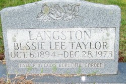 Bessie Lee <I>Taylor</I> Langston 