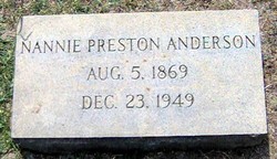 Nannie <I>Preston</I> Anderson 