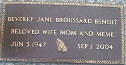 Beverly Jane <I>Broussard</I> Benoit 