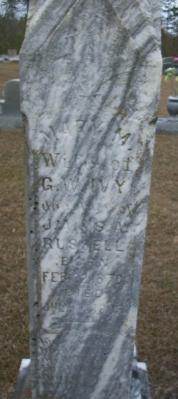 Mary M <I>Russell</I> Ivy 