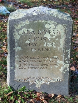 Ada Bell <I>Myers</I> Crowe 