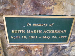 Edith Jennie <I>Marsh</I> Ackerman 