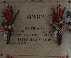 Ralph W Binion 