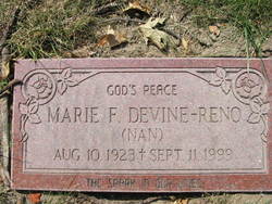 Marie F “Nan” <I>Devine</I> Reno 