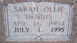 Sarah Ollie <I>Dennis</I> Hooe 