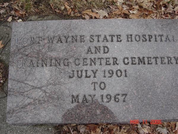 Fort Wayne State Hospital Cemetery