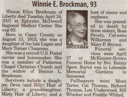 Winnie Ellen <I>Chapman</I> Brockman 