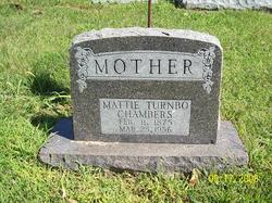 Martha Ellen “Mattie” <I>Taylor</I> Chambers 