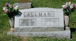 Velma Greye <I>Burns</I> Allman 