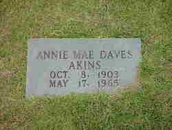 Annie Mae <I>Daves</I> Akins 