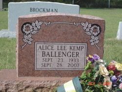 Alice Lee <I>Kemp</I> Ballenger 