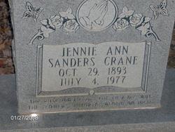 Jennie Ann <I>Sanders</I> Crane 