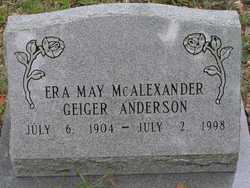 Era May <I>McAlexander</I> Geiger Anderson 