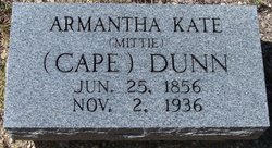 Armantha Kate “Mittie” <I>Cape</I> Dunn 