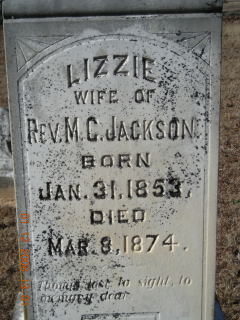 Elizabeth Ann “Lizzie” <I>Garrett</I> Jackson 
