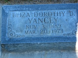 Eliza Dorothy <I>Dean</I> Yancey 