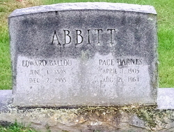 Elizabeth Pace <I>Barnes</I> Abbitt 