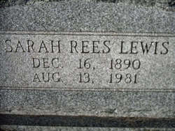 Sarah <I>Rees</I> Lewis 