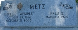 Phyllis Fred <I>Wemple</I> Metz 