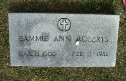 Alabama Ann “Bammie” <I>Hicks</I> Roberts 