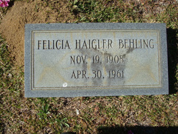 Felicia Lee <I>Haigler</I> Behling 
