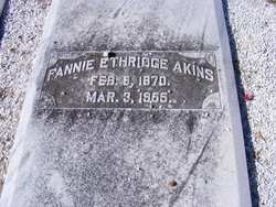 Fannie Fleming <I>Ethridge</I> Akins 