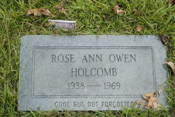 Rose Ann <I>Owen</I> Holcomb 
