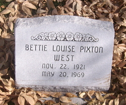 Bettie Louise <I>Pixton</I> West 