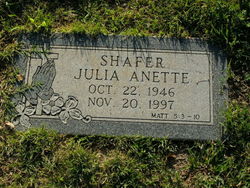 Julia Anette “Judy” <I>Westmoreland</I> Shafer 