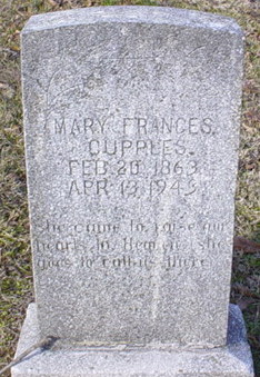 Mary Frances <I>Franklin</I> Cupples 