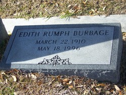 Edith <I>Rumph</I> Burbage 