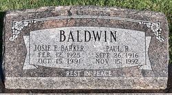 Josie E <I>Barker</I> Baldwin 