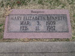 Mary Elizabeth <I>Jones</I> Bennett 