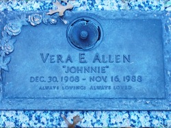 Vera Edna “Johnnie” <I>Mays</I> Allen 