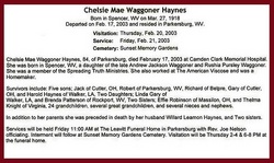 Chelsie Mae <I>Waggoner</I> Haynes 